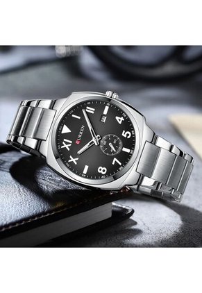 Reloj Curren 8472 Clasico Tablero Negro - Plata