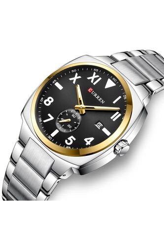 Reloj Curren 8472 Clasico Bisel Dorado - Plata Curren