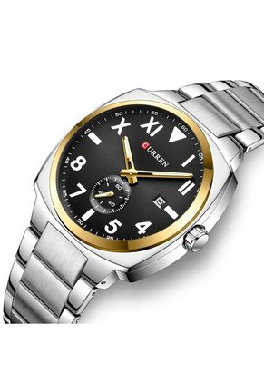 Reloj Curren 8472 Clasico Bisel Dorado - Plata