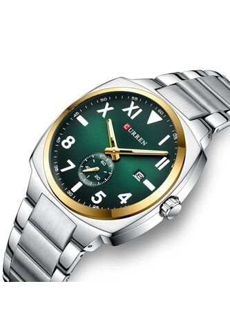 Reloj Curren 8472 Clasico Tablero Verde - Plata Curren
