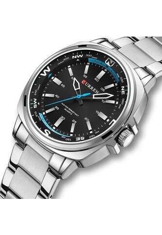 Reloj Curren 8455 Clasico Tablero Negro - Plata Curren