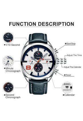 Reloj Hombre Curren Original 8324 Cronógrafo - Azul