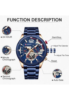 Reloj Curren 8395 Cronógrafo - Azul