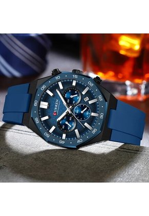 Reloj Curren 8489 Cronógrafo Tablero Azul - Azul