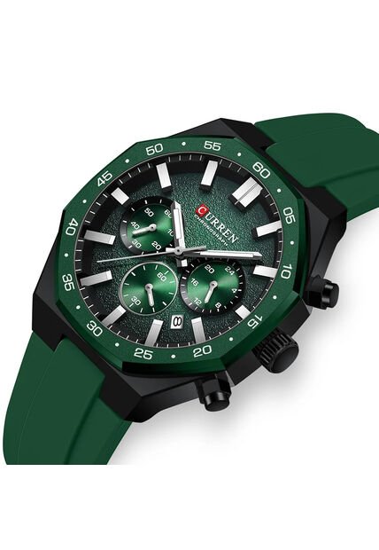 Reloj Curren 8489 Cronógrafo Tablero  Verde - Verde