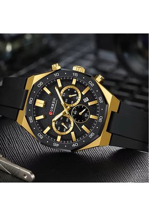 Reloj Curren 8489 Cronógrafo Marco Dorado - Negro