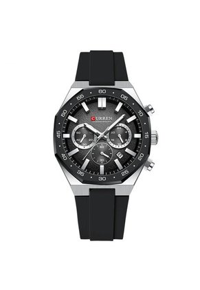 Reloj Curren 8489 Cronógrafo Marco Plateado - Negro