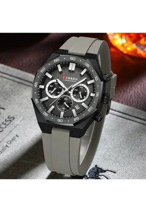 Reloj Curren 8489 Cronógrafo Tablero Negro - Gris