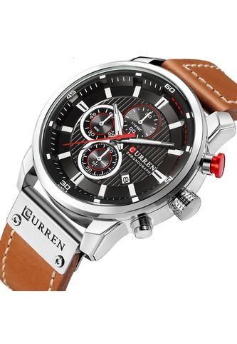 Curren - Reloj Hombre Lujo Cronografo Deportivo CURREN 8291 Plateado Negro