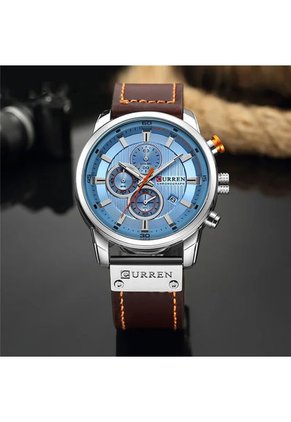 Reloj Curren 8291 Cronógrafo Café Fondo Celeste