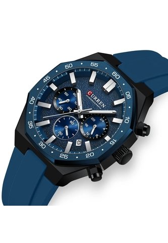 Reloj Curren 8489 Cronógrafo Tablero Azul - Azul Curren