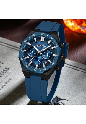 Reloj Curren 8489 Cronógrafo Tablero Azul - Azul