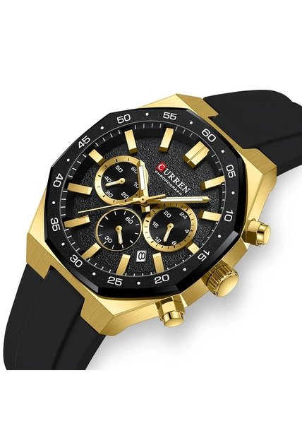 Reloj Curren 8489 Cronógrafo Marco Dorado - Negro