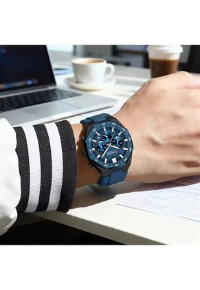 Reloj Curren 8489 Cronógrafo Tablero Azul - Azul