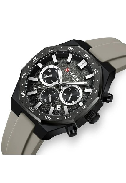 Reloj Curren 8489 Cronógrafo Tablero Negro - Gris