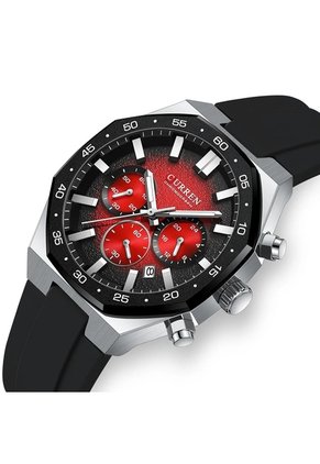 Reloj Curren 8489 Cronógrafo Tablero Rojo - Negro