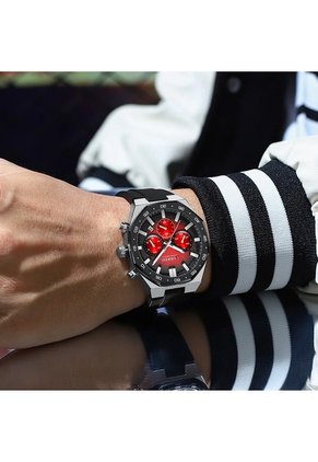 Reloj Curren 8489 Cronógrafo Tablero Rojo - Negro