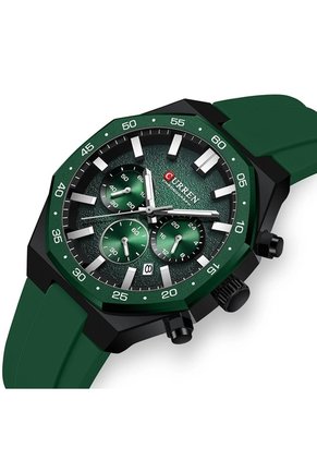 Reloj Curren 8489 Cronógrafo Tablero Verde - Verde