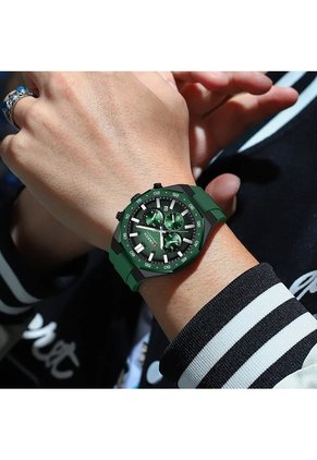 Reloj Curren 8489 Cronógrafo Tablero Verde - Verde