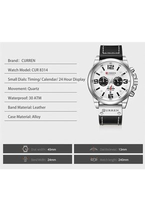 Reloj Curren 8314 Cronógrafo - Blanco