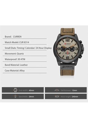 Reloj Curren 8314 Cronógrafo - Cafe Claro