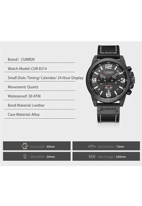 Reloj Curren 8314 Cronógrafo - Negro