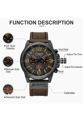 Reloj Curren 8314 Cronógrafo - Cafe Oscuro