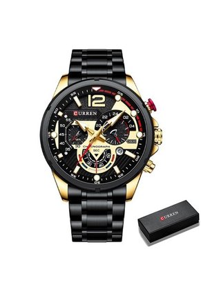Reloj Curren 8395 Cronógrafo - Negro Dorado