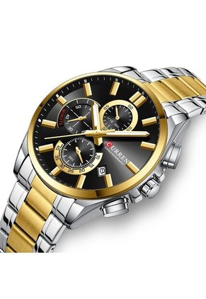 Reloj Curren 8475 Cronógrafo Fondo Negro - Bicolor