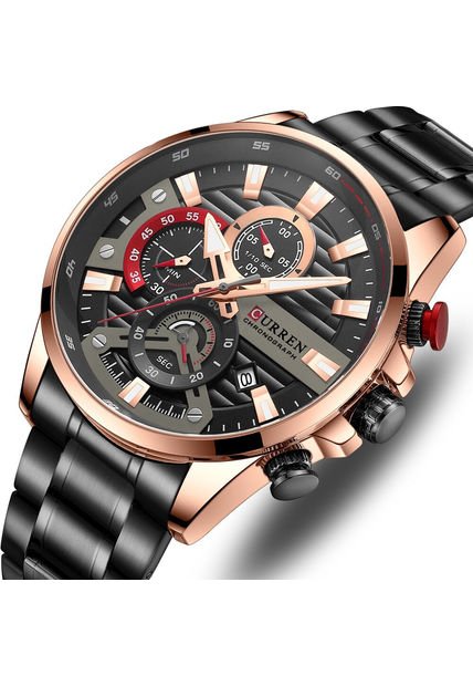Reloj Curren 8415 Cronógrafo Todo Funcional - Negro