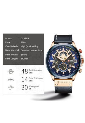 Reloj Curren 8380 Cronógrafo - Azul