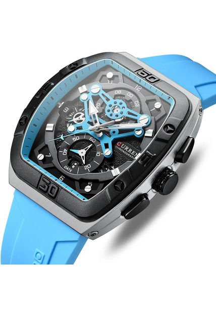Reloj Curren 8443 Cronógrafo - Azul Claro