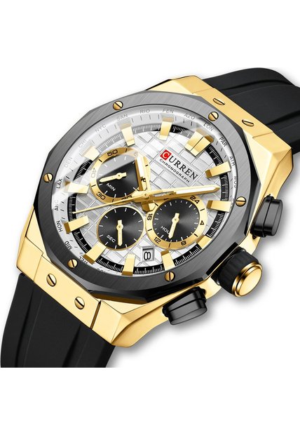 Reloj Curren 8464 Cronógrafo Marco Dorado - Negro