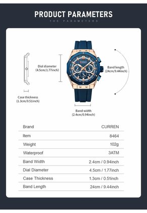 Reloj Curren 8464 Cronógrafo Marco Bronce - Azul