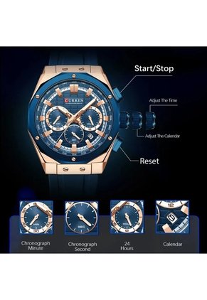 Reloj Curren 8464 Cronógrafo Marco Bronce - Azul