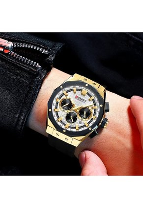 Reloj Curren 8464 Cronógrafo Marco Dorado - Negro
