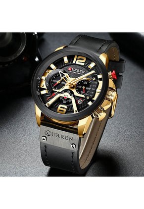 Reloj Curren 8329 Cronógrafo - Negro / Dorado