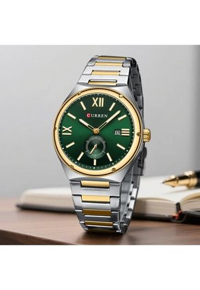 Reloj Curren 8471 Clasico Tablero Verde - Bicolor