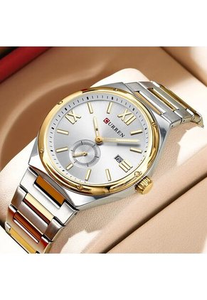 Reloj Curren 8471 Clasico Tablero Blanco - Bicolor