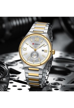 Reloj Curren 8471 Clasico Tablero Blanco - Bicolor