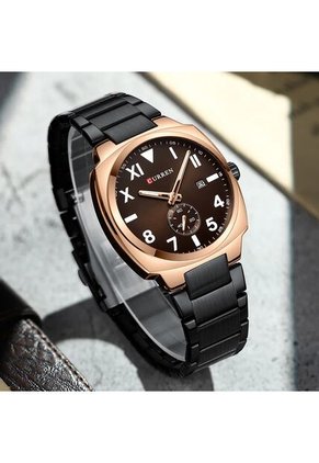 Reloj Curren 8472 Clasico Marco Dorado - Negro