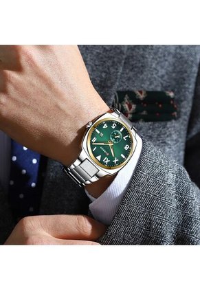 Reloj Curren 8472 Clasico Tablero Verde - Plata