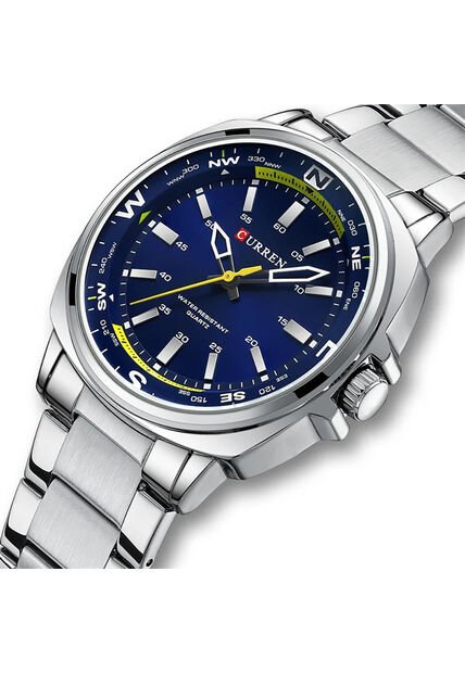 Reloj Curren 8455 Clasico Tablero Azul - Plata
