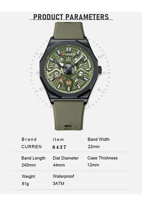 Reloj Curren 8437 Marco Negro - Verde