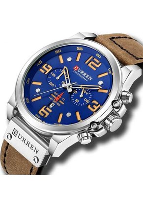 Reloj Curren 8314 Cronógrafo Fondo Azul - Cafe