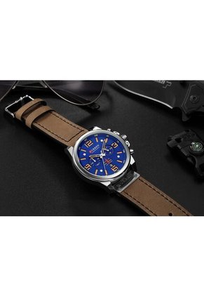Reloj Curren 8314 Cronógrafo Fondo Azul - Cafe