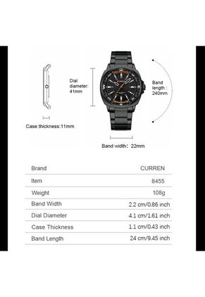 Reloj Curren 8455 Clasico Tablero Negro - Negro