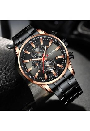 Reloj Curren 8351 Cronógrafo Todo Funcional Acero - Negro