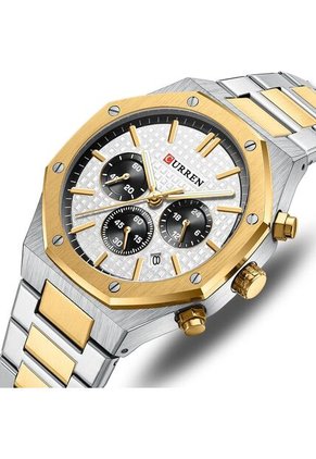 Reloj Curren 8440 Cronógrafo Fondo Blanco - Bicolor 