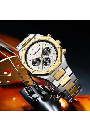 Reloj Curren 8440 Cronógrafo Fondo Blanco - Bicolor 